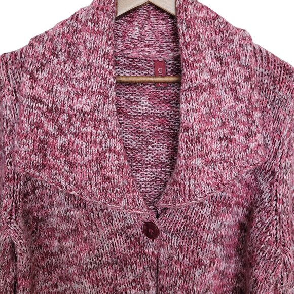 Gitano Womens Cowl Neck Knit Cardigan Size Large Red Bell Sleeve - Picture 4 of 7